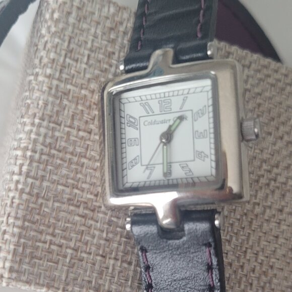 Watch Black & Purple Leather Wrap Band Coldwater Creek Ladies - Picture 3 of 13